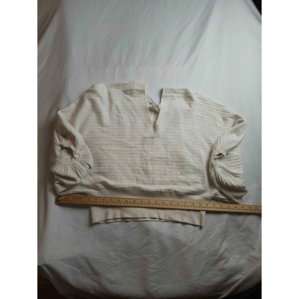 Sweater Womens L Ivory‎ Coastal Grandmother Soft Girl Oversized Chic Minimalist